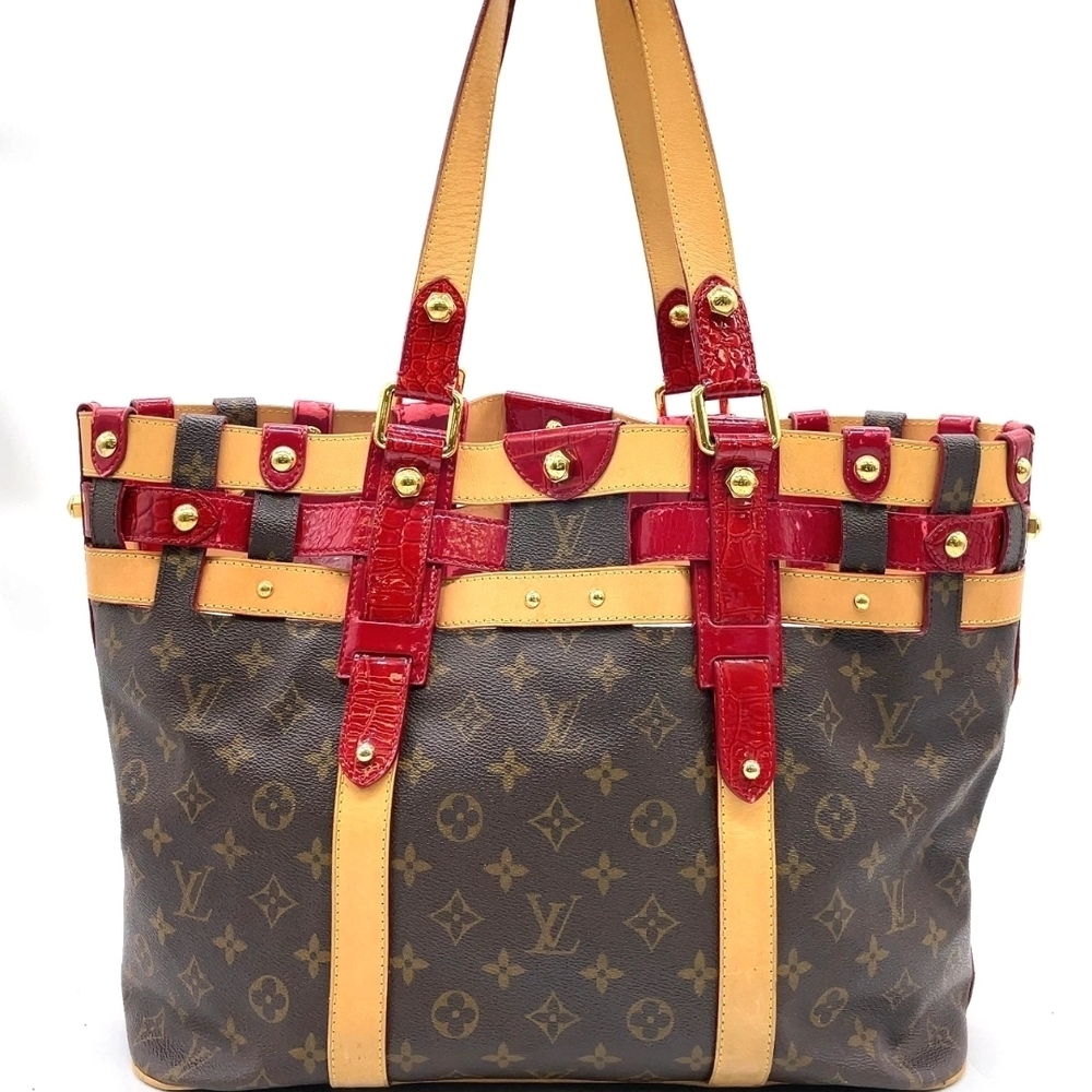 Louis Vuitton RARE RUBIS SALINA GM - M95612 Brown / Red Patent - W Dust Bag.